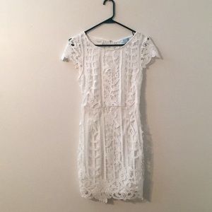 White lace dress with open back
